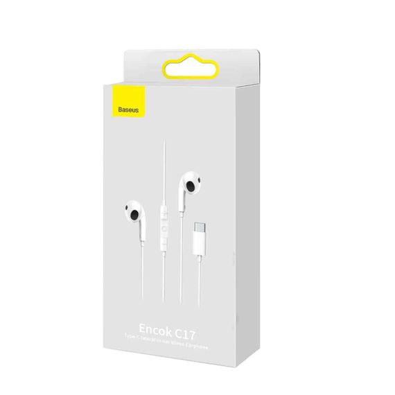 Навушники Baseus Encok Type-C lateral in-ear Wired Earphone C17 White | Зображення 6