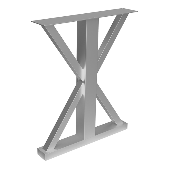 Опора ніжка для столу з металу 600×100mm, H=730mm (профільна труба: 80x80mm) Сірий | Зображення 1