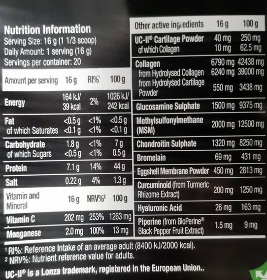 Хондропротектор (для спорта) Scitec Nutrition Arthroxon Plus 320 g /20 servings/ Lemon Orange | Зображення 1