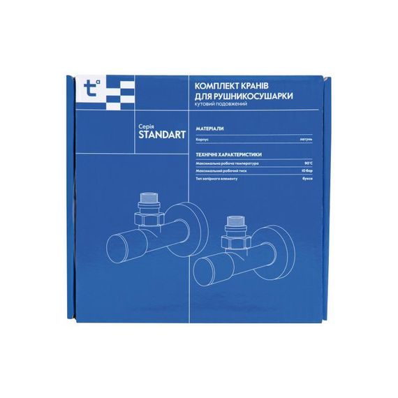 Комплект кранов Thermo Alliance Standart 1/2" Н для полотенцесушителя угловой белый SF395W15W | Зображення 6