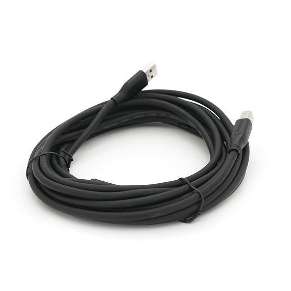 Кабель USB 2.0 VegGieg AM/BM, 5.0m, 1 ферит, Black, Q120 | Зображення 1