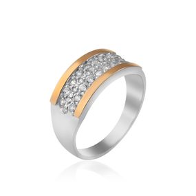 Серебряное кольцо с золотой пластиной и фианитами Artsriblo арт16к 17.5