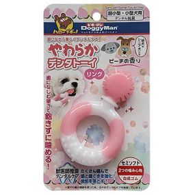 DoggyMan Ring Semi-soft Dental доггимен кільце жувальна іграшка для соба Персик