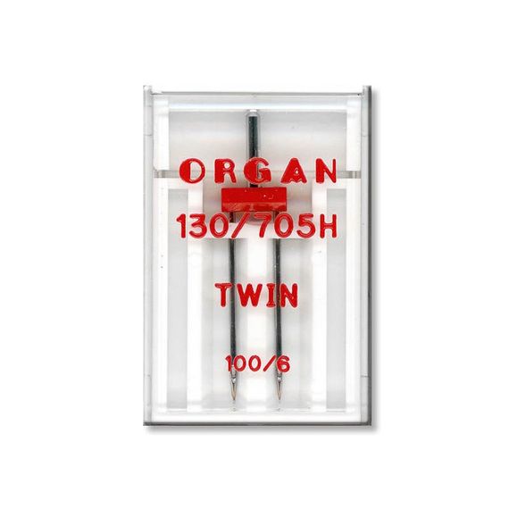 Голки швейні подвійні універсальні ORGAN TWIN №100/6 пластиковий бокс для побутових швейних машин