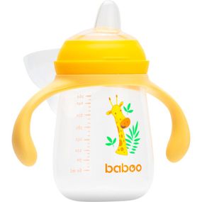 Поильник-непроливайка Baboo с силиконовым носиком, 260 мл, 6+ мес (Safari/желтая) (8-120)