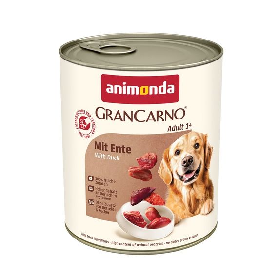 Корм вологий GranCarno Adult with Duck для дорослих собак з качкою 800 г