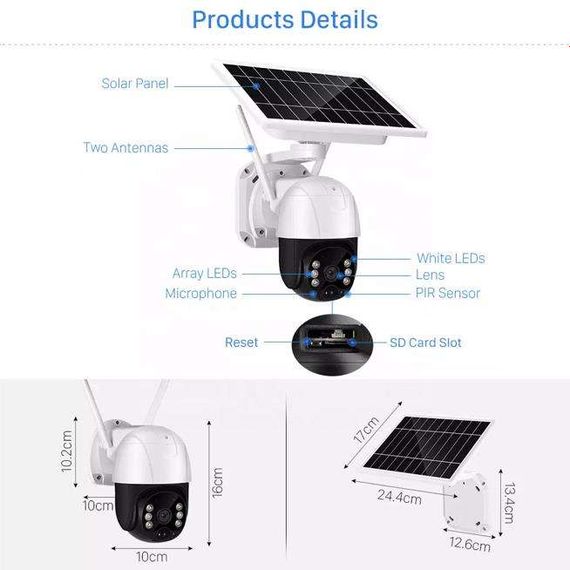 Камера відеоспостереження із сонячною панеллю TP8-V380 Pro Solar 4G (44829-tp8 v380_1549) | Зображення 4