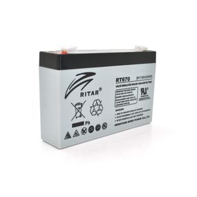 Аккумуляторная батарея AGM RITAR RT670, Black Case, 6V 7.0Ah (151х34х94 (100)) Q20