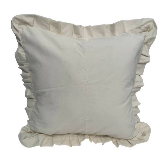Наволочка декоративна SoundSleep Stonewash Milk 45х45 см з рюшами (94331813) | Зображення 5
