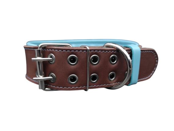 Нашийник шкіряний "Lockdog" для собак brown&blue | Зображення 3