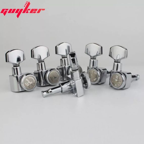 Колки Machine Heads Guyker 6R локовые для электрогитары Fender American Yamaha гитари хромовые c ЗАЦЕПАМИ | Зображення 2