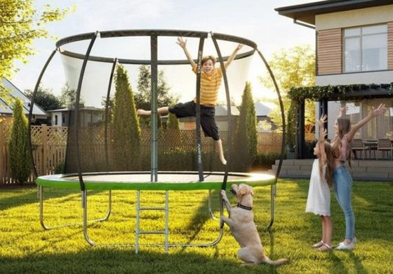 Батут із внутрішньою сіткою Zipro Jump Pro Premium 12 футів 374 см чорно-зелений (5907783039454) | Зображення 1