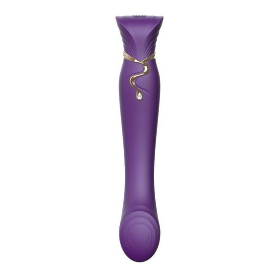 Смартвібратор 3в1 Zalo — Queen Twilight Purple, пульсівна перлина та вакуум, кристал Swarovski Sex Aura | Зображення 2