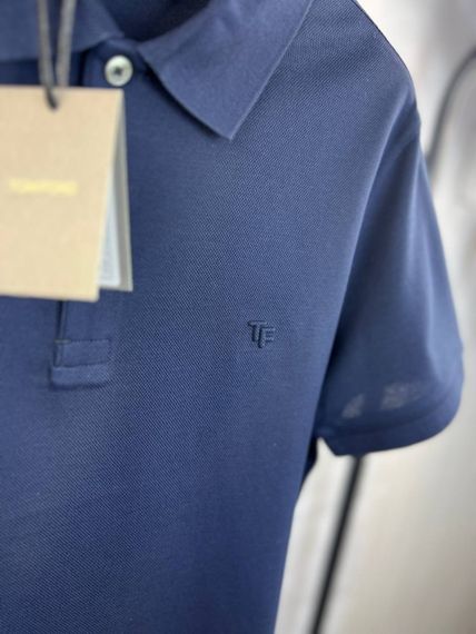 Трикотажне поло синій Tom Ford Logo "TF" Dark Blue f684 | Зображення 3