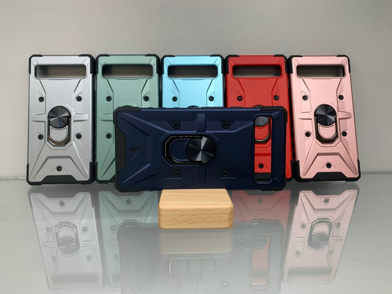 Google Pixel 7 синій Протиударний Чохол накладка Ring Magnet з кільцем