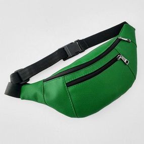 Сумка на пояс BUMBAG з екошкіри, зелена (EBB2_IZ)