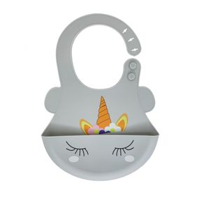 Слинявчик силіконовий "Єдиноріг" MGZ-0615(White) з кишенею