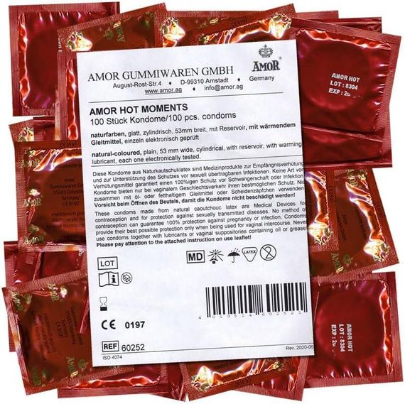 Презервативи - Amor Hot Moments, 100 шт. (08.2026) sexstyle