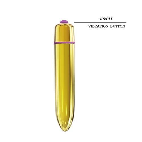 Вибропуля с заостренным кончиком BAILE Mini vive, золотистый, 10 х 1.7 см sexstyle | Зображення 3