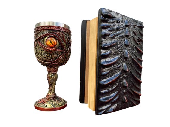 Подарунковий набір Келих 3D Око Orange і Блокнот 3D «Око Пламінного Дракона» | Зображення 1