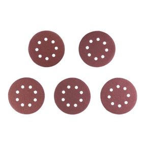 Круг наждачний самоклейний 125 мм з отворами, папір клас С, щільність 140 г/м2, К40, пак. 5ед INTERTOOL1