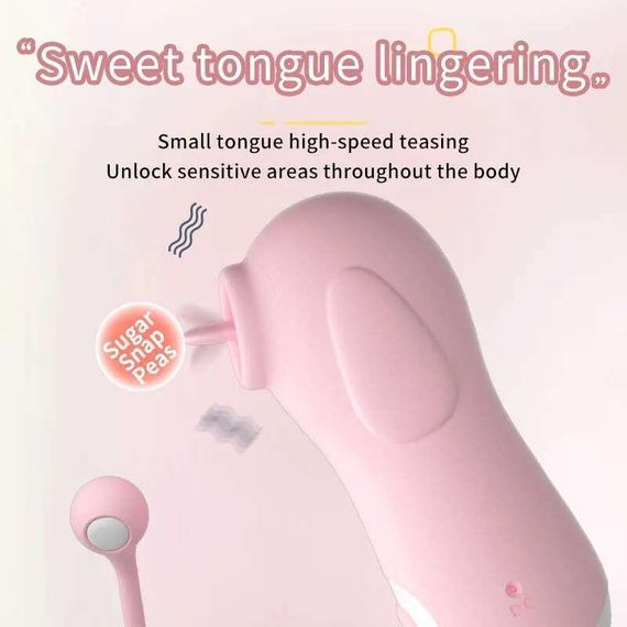 Вібромасажер "Sweet tongue", колір рожевий, 10 режимів вібрації Sex Aura | Зображення 3