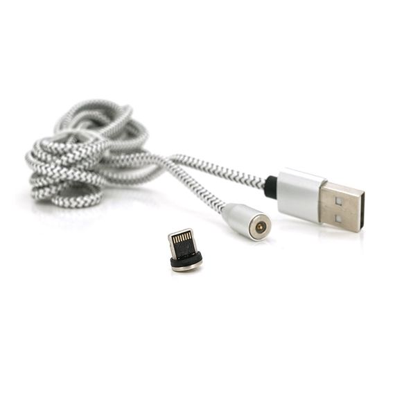 Магнитный кабель PiPo USB 2.0/Lighting, 2m, 2А, тканевая оплетка, брон арт.18169