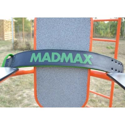 Атлетический пояс MadMax MFB-302 Quick Release Belt шкіряний Black/Green L (MFB-302_L) | Зображення 9