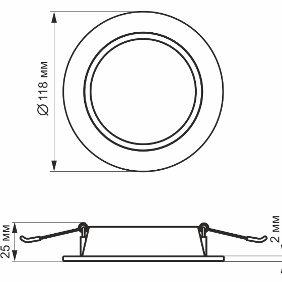 LED Панель врізна кругла 6W 5000К VL-DLBR-065 Videx | Зображення 4