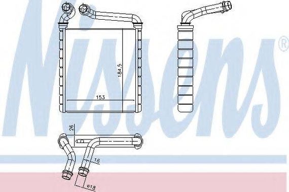 Радіатор обігрівача Volkswagen NISSENS 73979 на VW PASSAT (362)