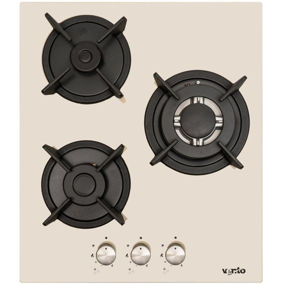 Газовая поверхность три конфорки Ventolux HG430-G3G CEST (IVORY) бежевая | Зображення 1