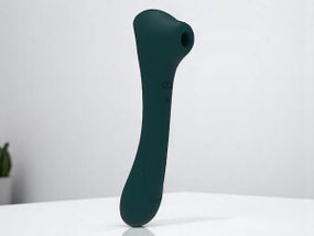 Вібратор та вакуумний кліторальний стимулятор 2-в-1 Alive Quiver Teal — максимальний комфорт та задоволення