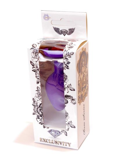 Анальная пробка с камнем Plug-Jewellery Purple Silicon PLUG Medium- Red Diamond размер М | Зображення 8