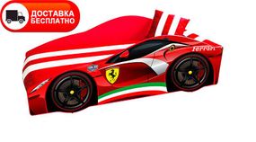 Кровать машинка серия Элит модель Ferrari красная со спортивным матрасом и подушкой