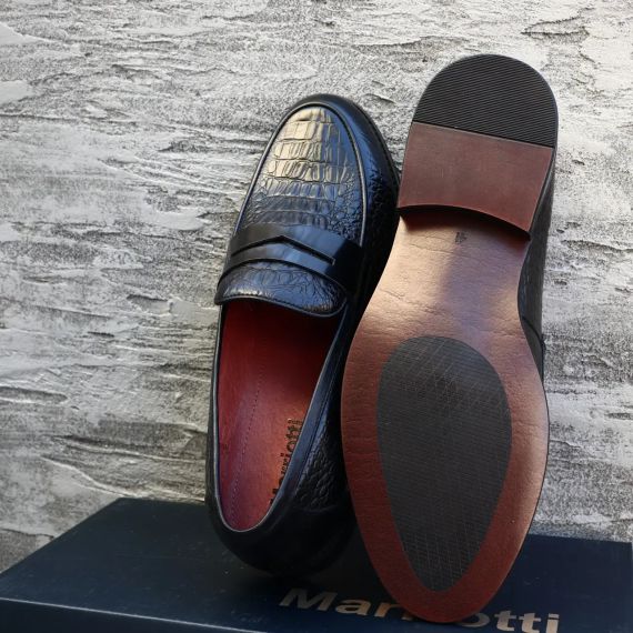 Мужские туфли Лоферы с принтом из натуральной кожи 40 размер | Зображення 5