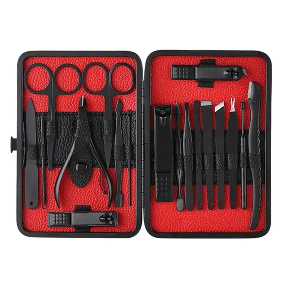 Набор для маникюра из 18 предметов в футляре / Маникюрно-педикюрный набор инструментов | Зображення 6