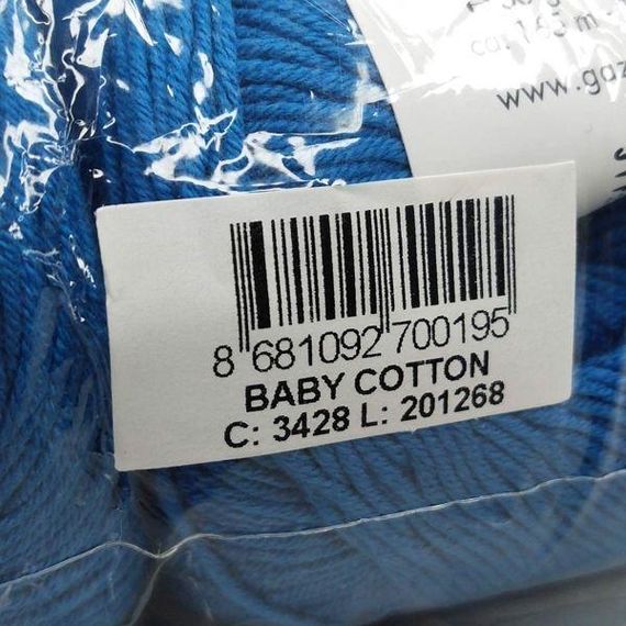 Пряжа Gazzal – Baby Cotton колір 3428 Темна бірюза | Зображення 3