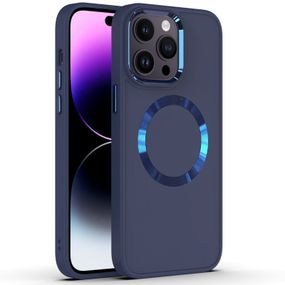 TPU чохол Bonbon Metal Style with MagSafe для Apple iPhone 12 Pro Max (6.7") Синій/Cosmos blue