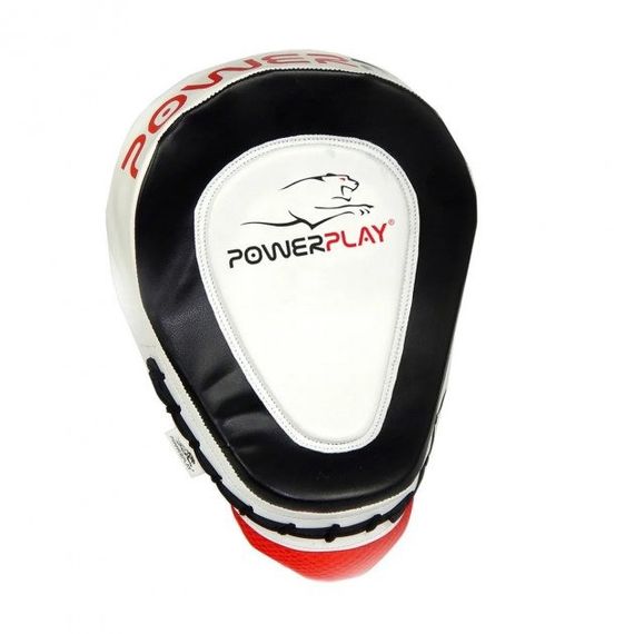 Лапи боксерські PowerPlay 3042 чорно-білі PU [пара] | Зображення 1