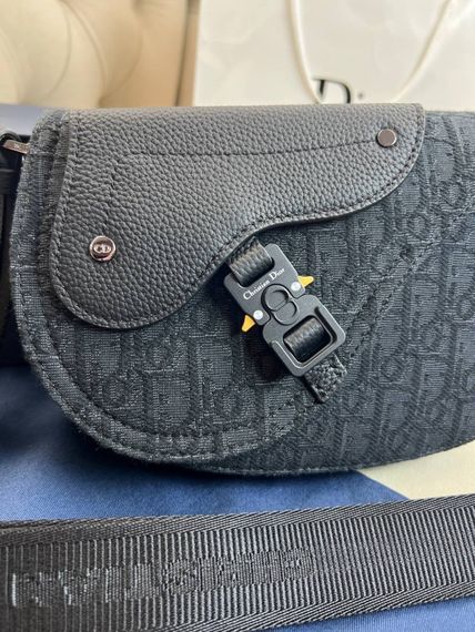 Месенджер чорний Dior Saddle Oblique Black c881 | Зображення 5