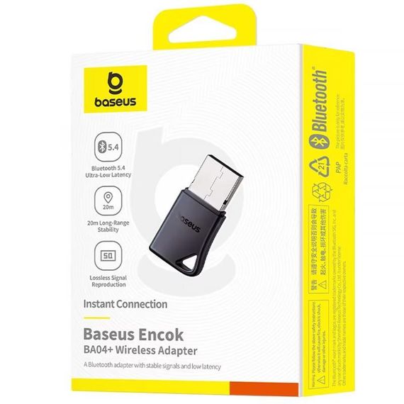 Bluetooth адаптер Baseus BA04+ (A10082600121) Black | Зображення 2