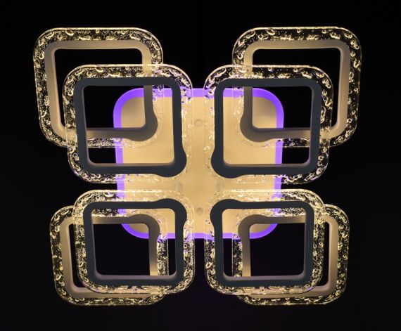 Люстра світлодіодна стельова LED світильник для квартири на стелю лед з пультом 26547 Білий 11х46х46 см. | Зображення 4