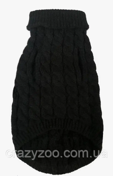 Светр для собак та котів EcoToys Black M чорний A: 25 см B: 36 см C: 27 см 6977