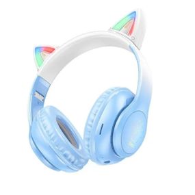 Беспроводные наушники HOCO W42 Cat ears BT headphones Crystal Blue