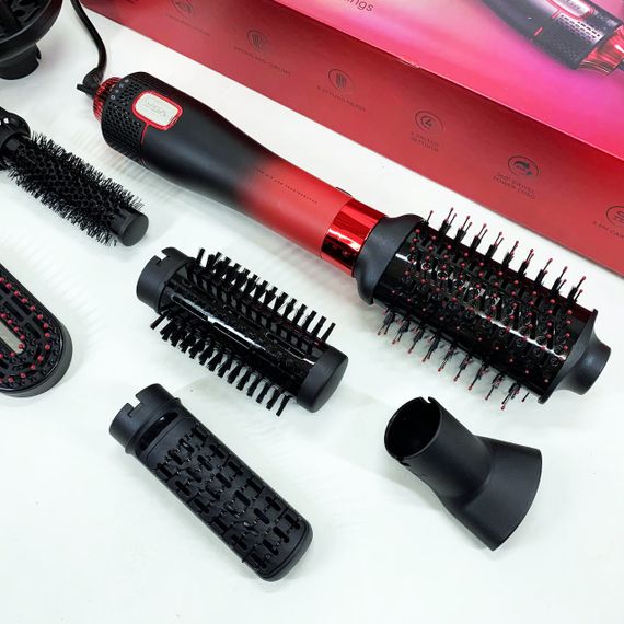 Фен-щітка стайлер VGR 8 в 1 V-488. Колір: червоний | Зображення 1