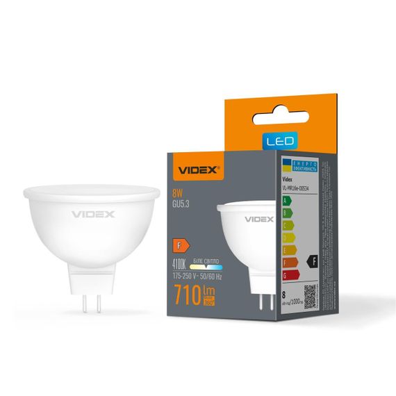 Світлодіодна лампа VIDEX MR16e 8W GU5.3 4100K