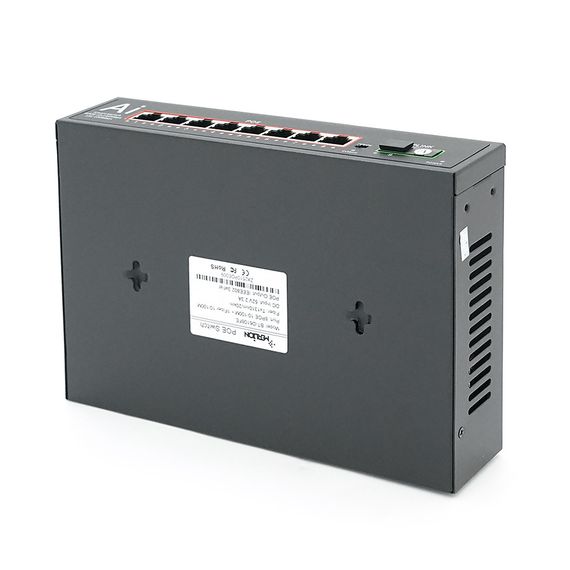 POE комутатор Merlion 8 POE 10/100 + 1Single Fiber Tx1310nm 20km + вбудований блок живлення 52V 2.3A | Зображення 1
