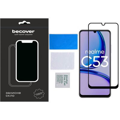 Стекло защитное BeCover Realme C53 Black (710105) | Зображення 2
