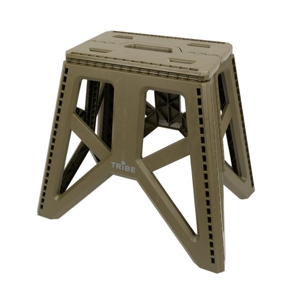 Стілець Tribe Camp Chair High оливковий складаний, Похідний стілець трайб для риболовлі, Крісло кемпінгове для полювання