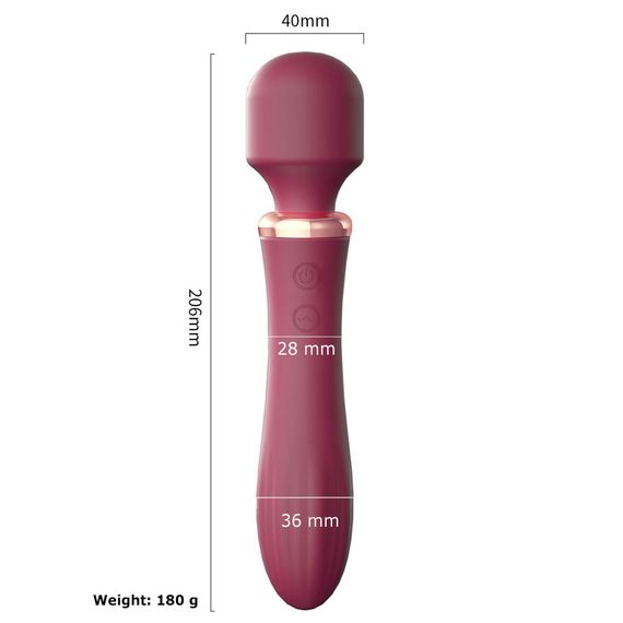Вібратор двосторонній Babydoll Універсальний. Бордовий B2115-2 | Зображення 1